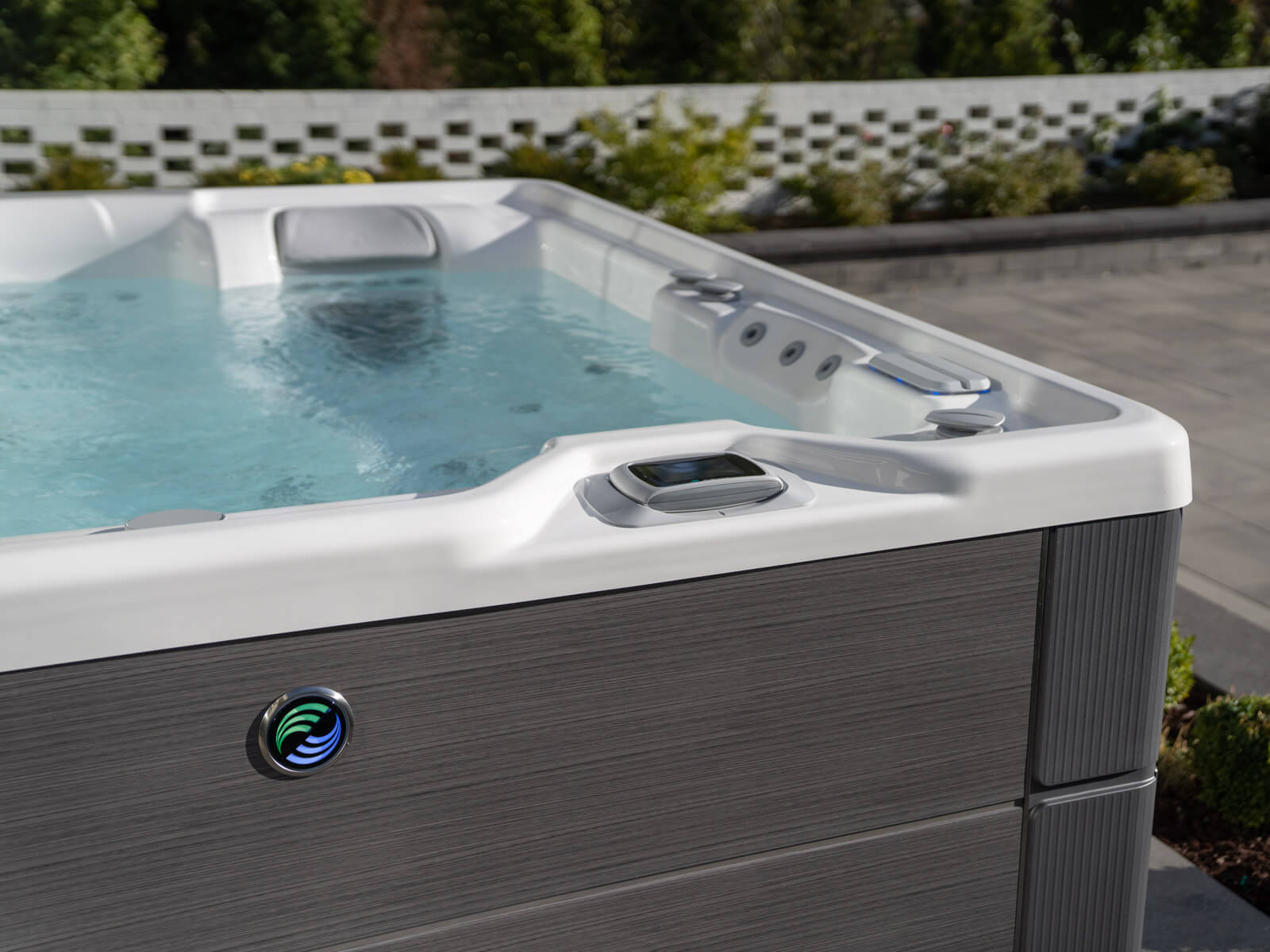 Aria Hot Spring Spas HighLife® Collection backyard