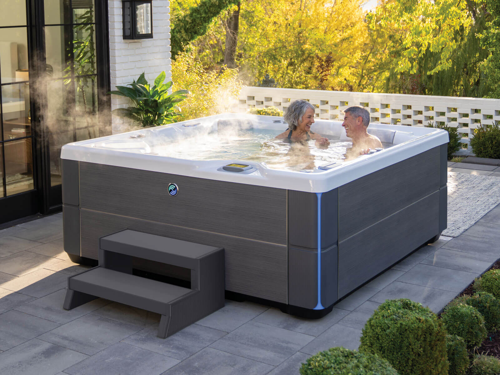 Aria Hot Spring Spas HighLife® Collection linen backyard 2